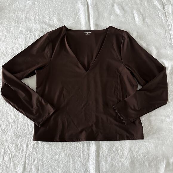 Old Navy Double Layer Sculpting Crop Long Sleeve - Picture 1 of 6